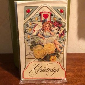 NWT Old Fashioned Standing Dimensional Embossed Greeting Card / envelope